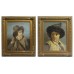 Pair of Victorian Oleograph Portraits Set in Gilt Frames