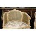 Pair of Washed Gilt French Style Carved Bergere Chairs