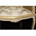 Pair of Washed Gilt French Style Carved Bergere Chairs