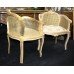 Pair of Washed Gilt French Style Carved Bergere Chairs