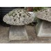 Pair of Weathered Reconstituted Stone Staddlestones Garden Mushrooms