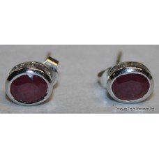 Pair of White Gold Ruby Stud Earrings