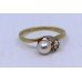 Pearl & Diamond Floral 14ct. Yellow Gold Ring