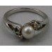 Pearl & Diamond 18ct. White Gold Crossover Ring