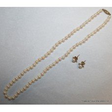 Pearl & Gold Necklace & Earring Demi-Parure