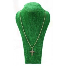 Peridot Ruby & Sapphire Gold Cross on Chain