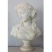 Period Style Carved White Marble Bust of Maiden