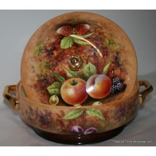 Hand Painted Fruit Lidded Tureen by Peter Gosling