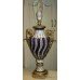 Superb Ornate Porcelain Table Lamp with Silk Shade