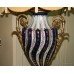 Superb Ornate Porcelain Table Lamp with Silk Shade