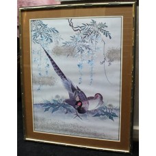 Print of Oriental Style Game Birds Set in Frame