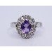Silver Ring with Oval Amethyst Style Stone