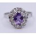 Silver Ring with Oval Amethyst Style Stone