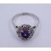 Silver Ring with Oval Amethyst Style Stone