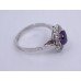Silver Ring with Oval Amethyst Style Stone