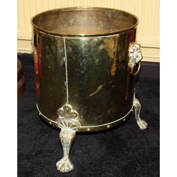 Quality Heavy Antique Footed Brass Fire Bucket