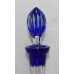 Quality Heavy Cut Glass Blue Overlay Crystal Decanter