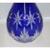 Quality Heavy Cut Glass Blue Overlay Crystal Decanter