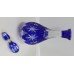 Quality Heavy Cut Glass Blue Overlay Crystal Decanter