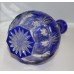 Quality Heavy Cut Glass Blue Overlay Crystal Decanter