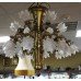 Quality Mid 20th c. French Brass Chandelier with Glass Shades