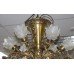 Quality Mid 20th c. French Brass Chandelier with Glass Shades