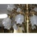 Quality Mid 20th c. French Brass Chandelier with Glass Shades
