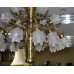 Quality Mid 20th c. French Brass Chandelier with Glass Shades