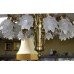 Quality Mid 20th c. French Brass Chandelier with Glass Shades