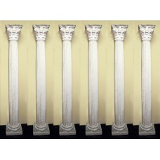 Quality Set of 6 Very Heavy Composite Stone Corinthian Columns Pergola