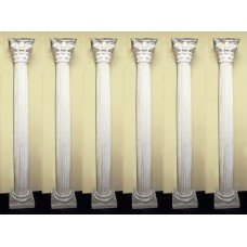 Quality Set of 6 Very Heavy Composite Stone Corinthian Columns Pergola