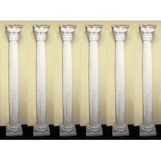 Quality Set of 6 Very Heavy Composite Stone Corinthian Columns Pergola