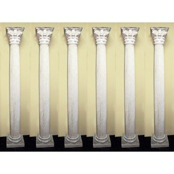 Quality Set of 6 Very Heavy Composite Stone Corinthian Columns Pergola