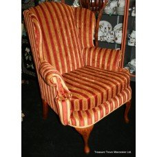 Quality Striped Upholstered Armchair