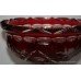 Ruby Cut Glass Overlay Crystal Jagged Topped Footed Bowl