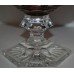 Ruby Cut Glass Overlay Crystal Jagged Topped Footed Bowl
