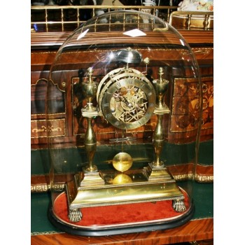 Very Fine Regency Brass Domed Skeleton Clock
