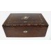 Regency Amboyna Silver Ebony & Abalone Inlaid Writing Box