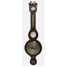 Regency English Brass Inlaid Aneroid Barometer