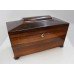 Regency Rosewood Sarcophagus Shaped Tea Caddy Box