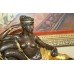 Classical Style Reclining Bronze Figure on Marble Base