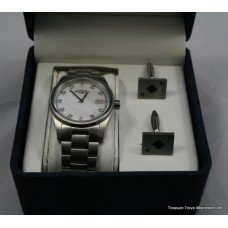 Rotary Stainless Steel Wristwatch & Cufflinks