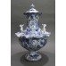 Late 19th c. Royal Bonn Tokio Blue & White Lidded Vase