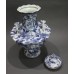 Late 19th c. Royal Bonn Tokio Blue & White Lidded Vase