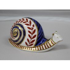 Royal Crown Derby Paperweight Snail Gold Seal