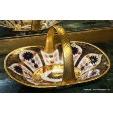 Royal Crown Derby Old Imari Solid Gold Band Hawking Basket