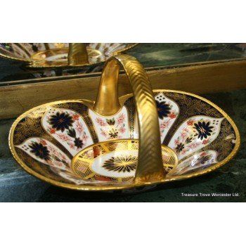 Royal Crown Derby Old Imari Solid Gold Band Hawking Basket
