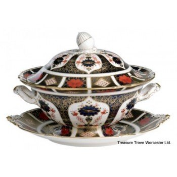 Royal Crown Derby Old Imari Japan Soup Tureen, Cover & Stand