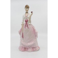 Royal Worcester Figurine Fragrance Pink & White Dress