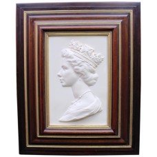 Royal Worcester Arnold Machin Framed Plaque of Queen Elizabeth II